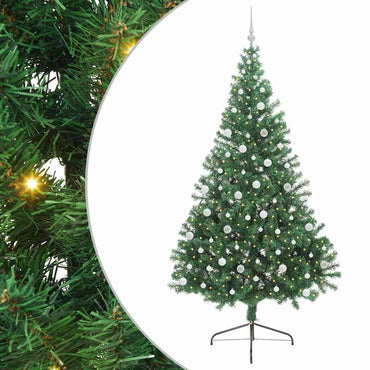 vidaXL Künstlicher vorbeleuchteter Weihnachtsbaum Grün 240 cm PVC