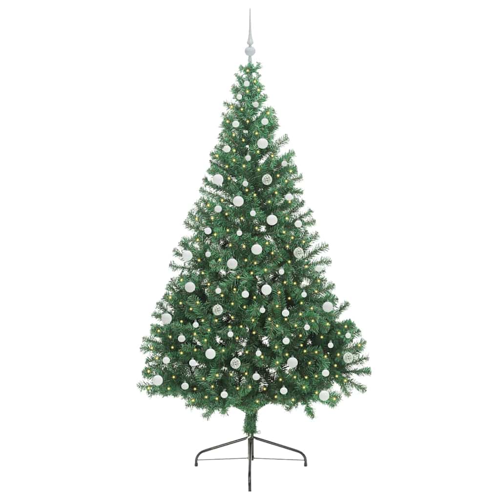 Künstlicher vorbeleuchteter Weihnachtsbaum Grün 240 cm PVC