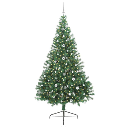 Künstlicher vorbeleuchteter Weihnachtsbaum Grün 240 cm PVC