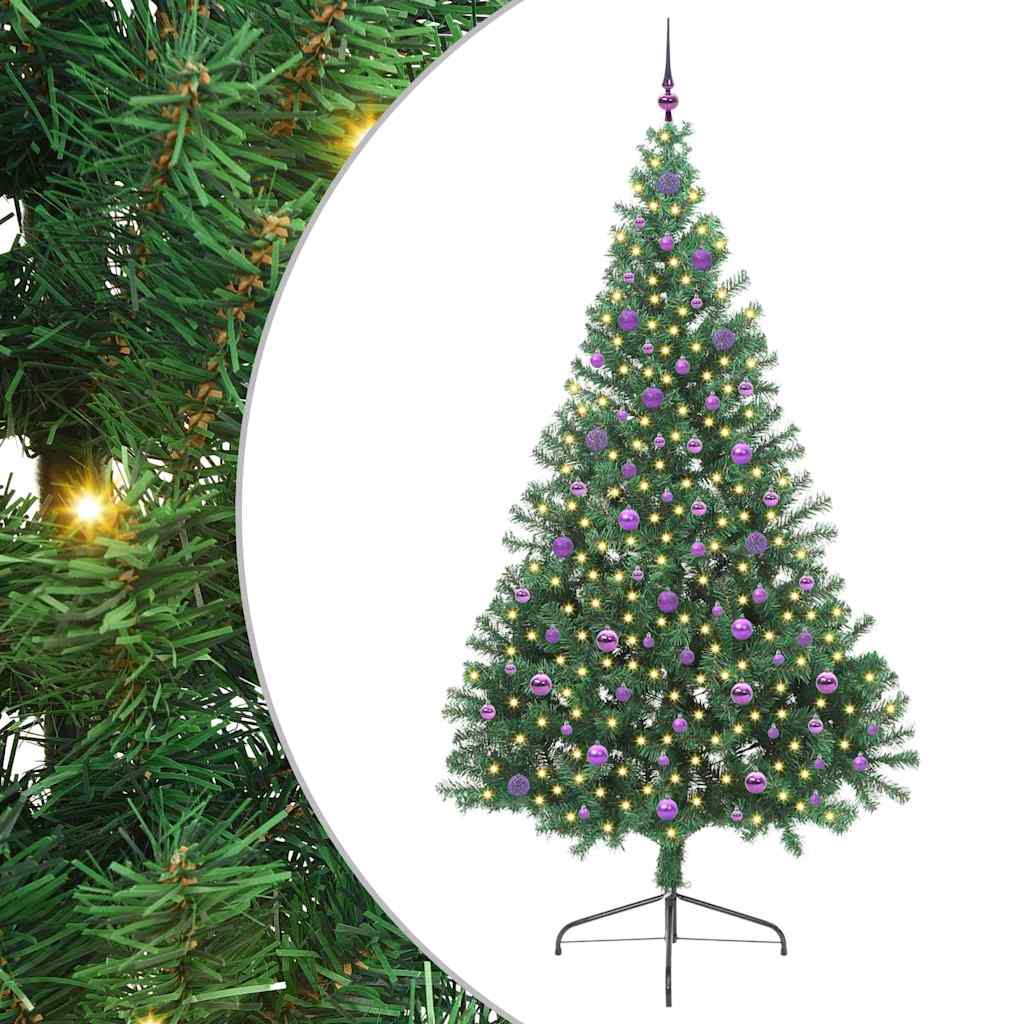 Künstlicher vorbeleuchteter Weihnachtsbaum Grün 240 cm PVC