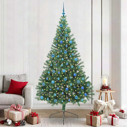 vidaXL Künstlicher vorbeleuchteter Weihnachtsbaum Grün 240 cm PVC