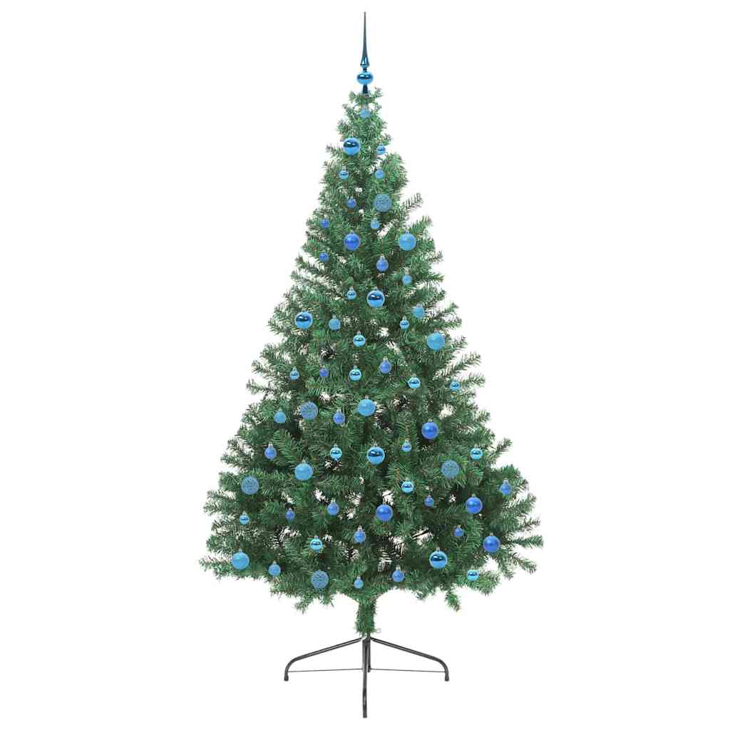 vidaXL Künstlicher vorbeleuchteter Weihnachtsbaum Grün 240 cm PVC