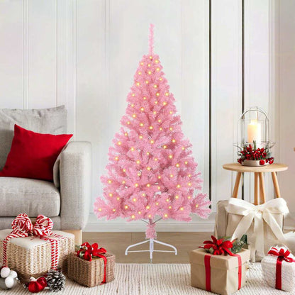 Künstlicher vorbeleuchteter Weihnachtsbaum Rosa 120 cm PVC