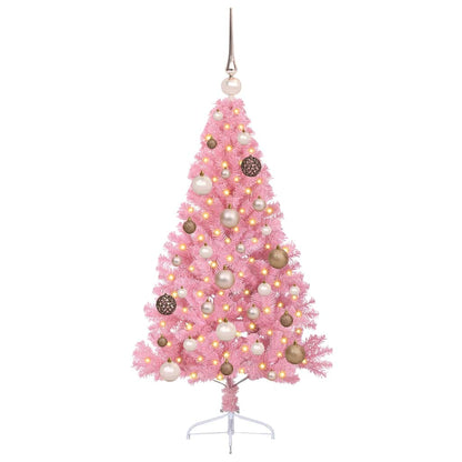 vidaXL Künstlicher vorbeleuchteter Weihnachtsbaum Rosa 120 cm PVC