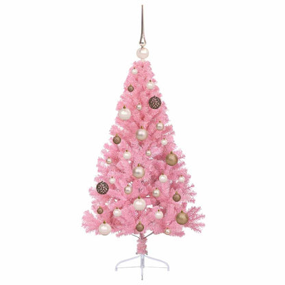 vidaXL Künstlicher vorbeleuchteter Weihnachtsbaum Rosa 120 cm PVC