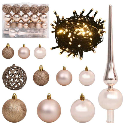 vidaXL Künstlicher vorbeleuchteter Weihnachtsbaum Rosa 120 cm PVC