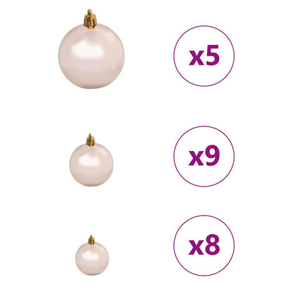 vidaXL Künstlicher vorbeleuchteter Weihnachtsbaum Rosa 120 cm PVC