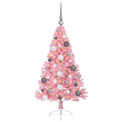 vidaXL Künstlicher vorbeleuchteter Weihnachtsbaum Rosa 120 cm PVC