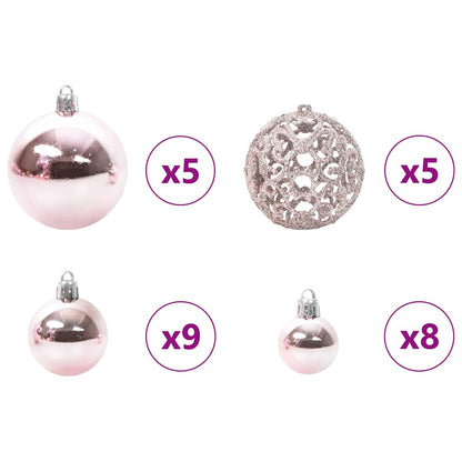 Künstlicher vorbeleuchteter Weihnachtsbaum Rosa 120 cm PVC