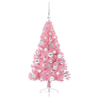 Künstlicher vorbeleuchteter Weihnachtsbaum Rosa 120 cm PVC