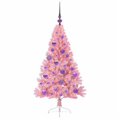 Künstlicher vorbeleuchteter Weihnachtsbaum Rosa 120 cm PVC