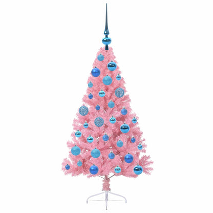 Künstlicher vorbeleuchteter Weihnachtsbaum Rosa 120 cm PVC