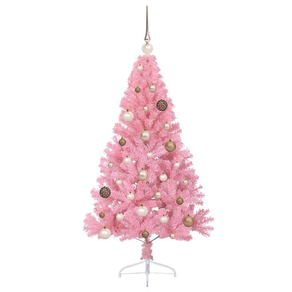 vidaXL Künstlicher vorbeleuchteter Weihnachtsbaum Rosa 150 cm PVC