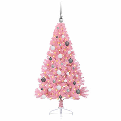 Künstlicher vorbeleuchteter Weihnachtsbaum Rosa 150 cm PVC