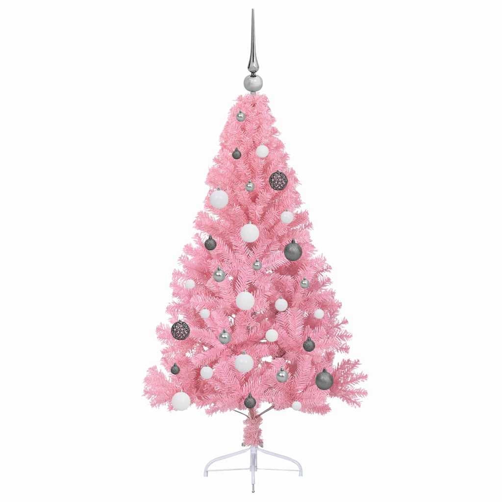 Künstlicher vorbeleuchteter Weihnachtsbaum Rosa 150 cm PVC