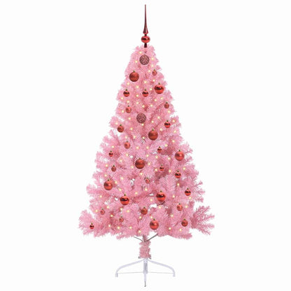 Künstlicher vorbeleuchteter Weihnachtsbaum Rosa 150 cm PVC