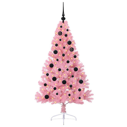 Künstlicher vorbeleuchteter Weihnachtsbaum Rosa 150 cm PVC