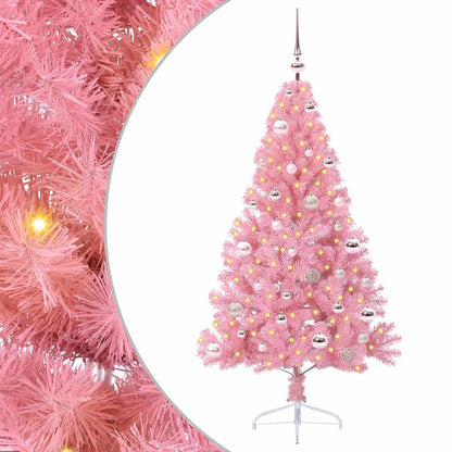 Künstlicher vorbeleuchteter Weihnachtsbaum Rosa 150 cm PVC