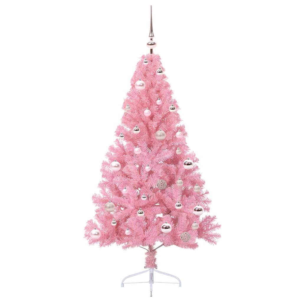 Künstlicher vorbeleuchteter Weihnachtsbaum Rosa 150 cm PVC