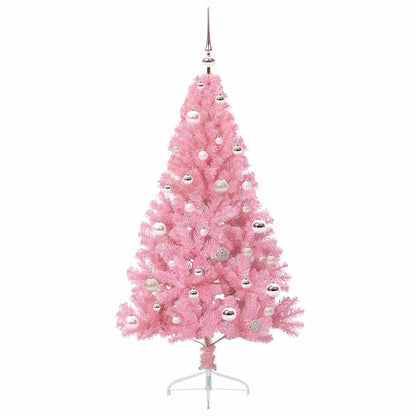 Künstlicher vorbeleuchteter Weihnachtsbaum Rosa 150 cm PVC