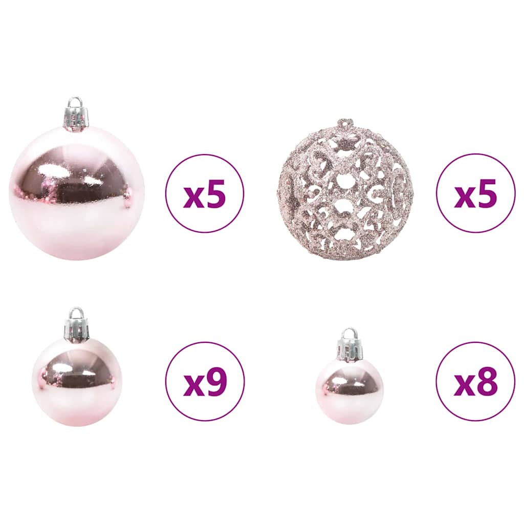 Künstlicher vorbeleuchteter Weihnachtsbaum Rosa 150 cm PVC