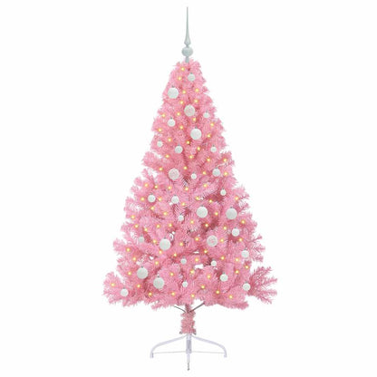 Künstlicher vorbeleuchteter Weihnachtsbaum Rosa 150 cm PVC