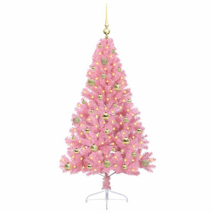 Künstlicher vorbeleuchteter Weihnachtsbaum Rosa 150 cm PVC