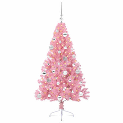 Künstlicher vorbeleuchteter Weihnachtsbaum Rosa 150 cm PVC