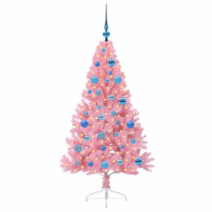 Künstlicher vorbeleuchteter Weihnachtsbaum Rosa 150 cm PVC