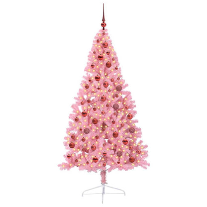 Künstlicher vorbeleuchteter Weihnachtsbaum Rosa 180 cm PVC