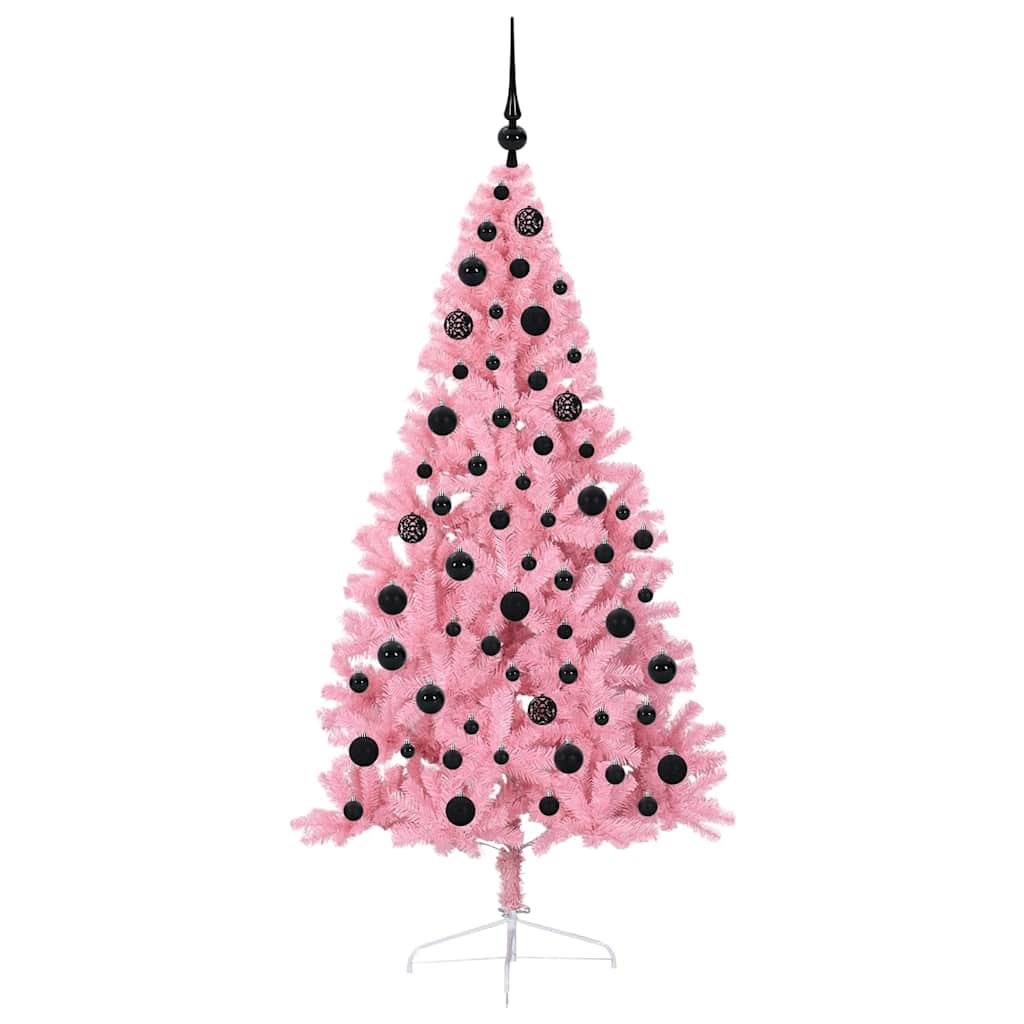 Künstlicher vorbeleuchteter Weihnachtsbaum Rosa 180 cm PVC