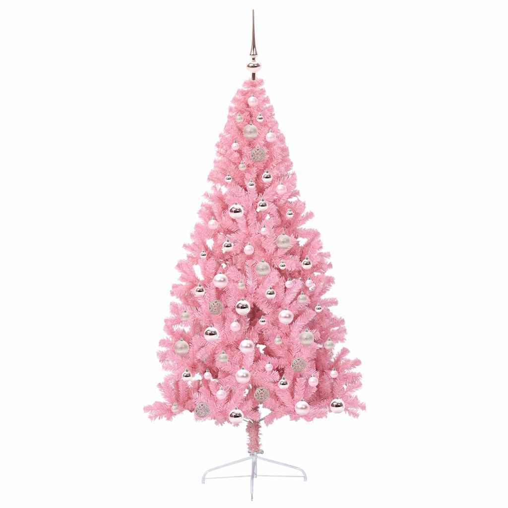 Künstlicher vorbeleuchteter Weihnachtsbaum Rosa 180 cm PVC