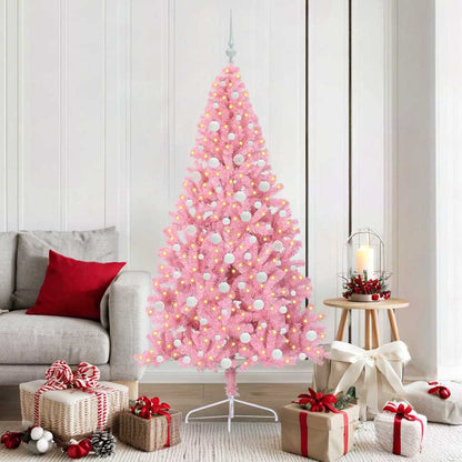 Künstlicher vorbeleuchteter Weihnachtsbaum Rosa 180 cm PVC