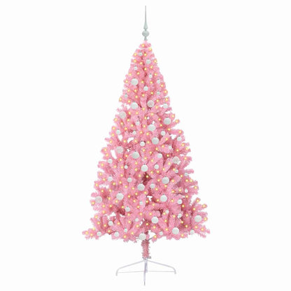 Künstlicher vorbeleuchteter Weihnachtsbaum Rosa 180 cm PVC