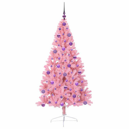 vidaXL Künstlicher vorbeleuchteter Weihnachtsbaum Rosa 180 cm PVC