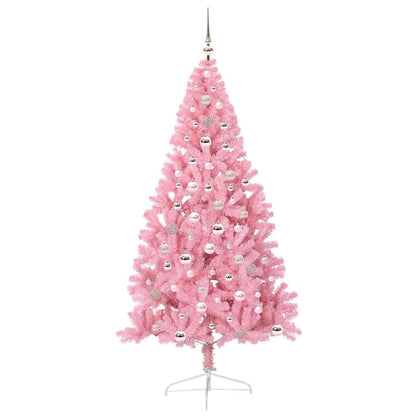 vidaXL Künstlicher vorbeleuchteter Weihnachtsbaum Rosa 240 cm PVC
