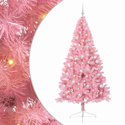 vidaXL Künstlicher vorbeleuchteter Weihnachtsbaum Rosa 240 cm PVC