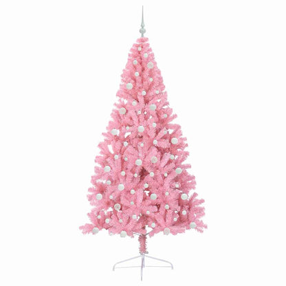 vidaXL Künstlicher vorbeleuchteter Weihnachtsbaum Rosa 240 cm PVC