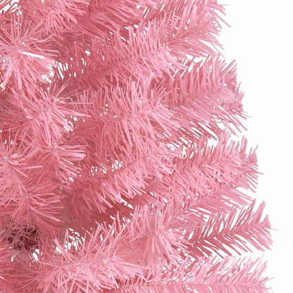 vidaXL Künstlicher vorbeleuchteter Weihnachtsbaum Rosa 240 cm PVC