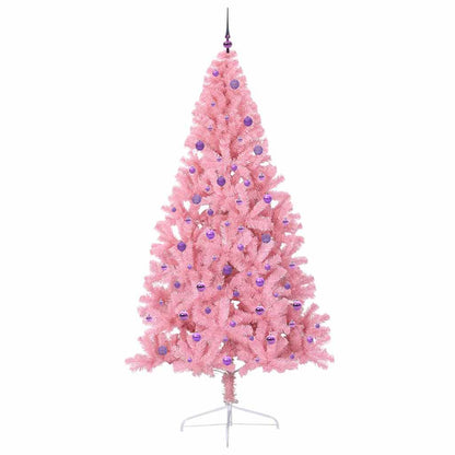 vidaXL Künstlicher vorbeleuchteter Weihnachtsbaum Rosa 240 cm PVC