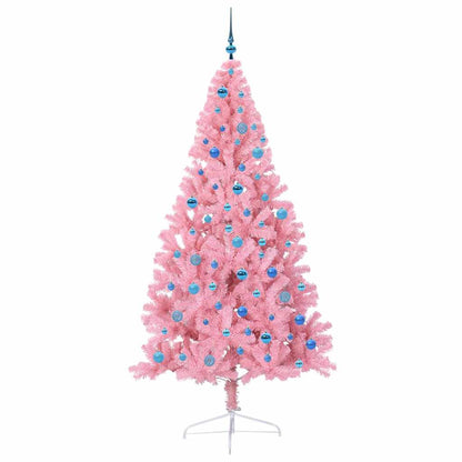 vidaXL Künstlicher vorbeleuchteter Weihnachtsbaum Rosa 240 cm PVC