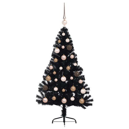 vidaXL Künstlicher vorbeleuchteter Weihnachtsbaum Schwarz 120 cm PVC