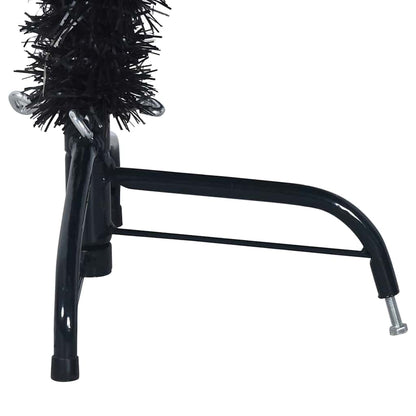 vidaXL Künstlicher vorbeleuchteter Weihnachtsbaum Schwarz 120 cm PVC