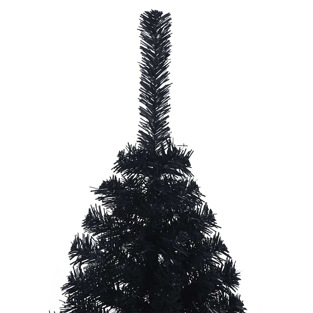 vidaXL Künstlicher vorbeleuchteter Weihnachtsbaum Schwarz 120 cm PVC