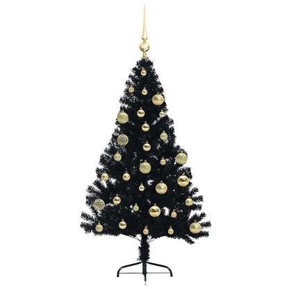 Künstlicher vorbeleuchteter Weihnachtsbaum Schwarz 120 cm PVC