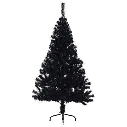 Künstlicher vorbeleuchteter Weihnachtsbaum Schwarz 120 cm PVC