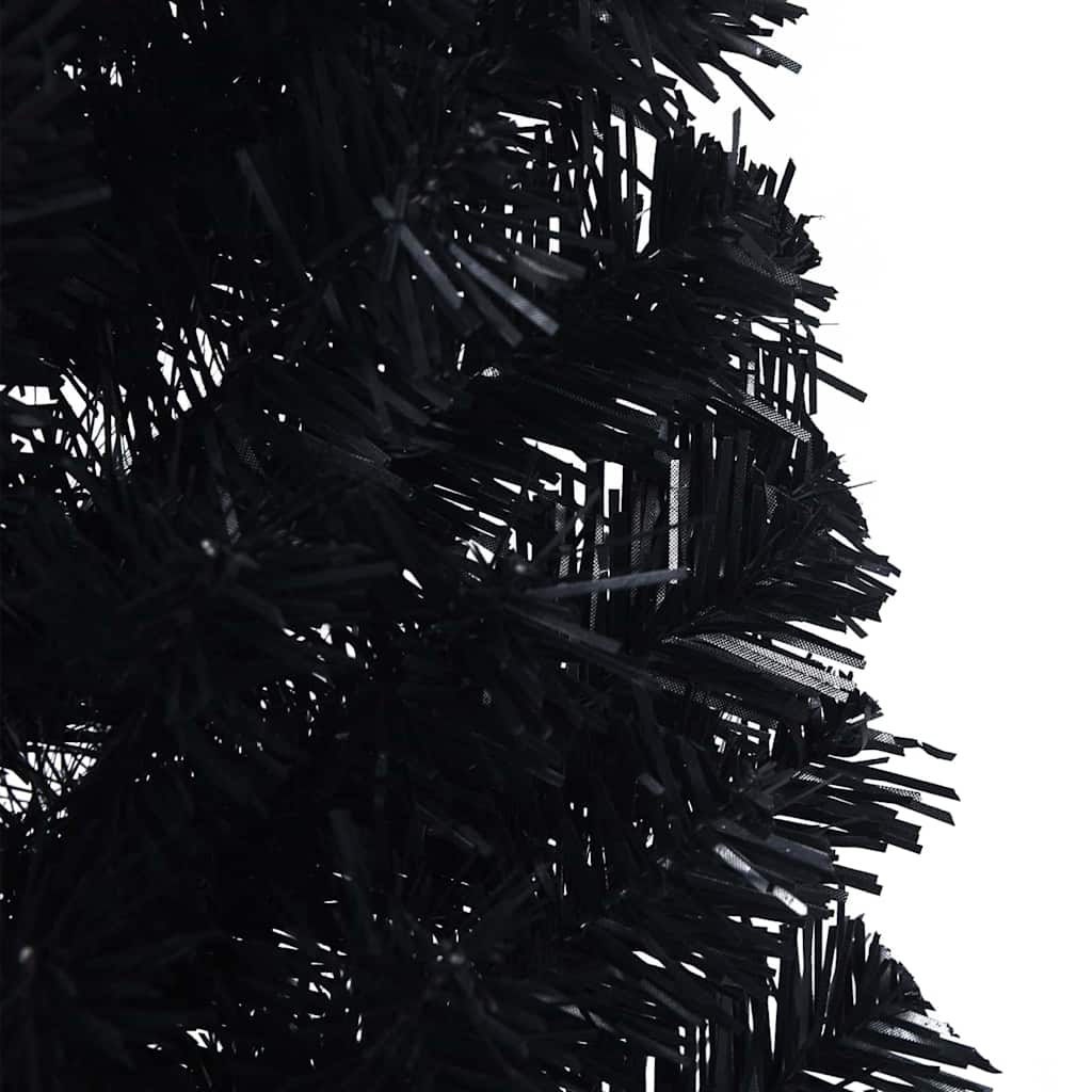 vidaXL Künstlicher vorbeleuchteter Weihnachtsbaum Schwarz 120 cm PVC