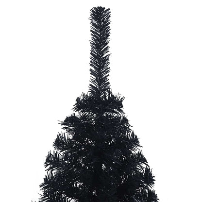 vidaXL Künstlicher vorbeleuchteter Weihnachtsbaum Schwarz 120 cm PVC