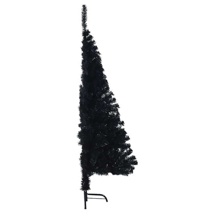 vidaXL Künstlicher vorbeleuchteter Weihnachtsbaum Schwarz 150 cm PVC