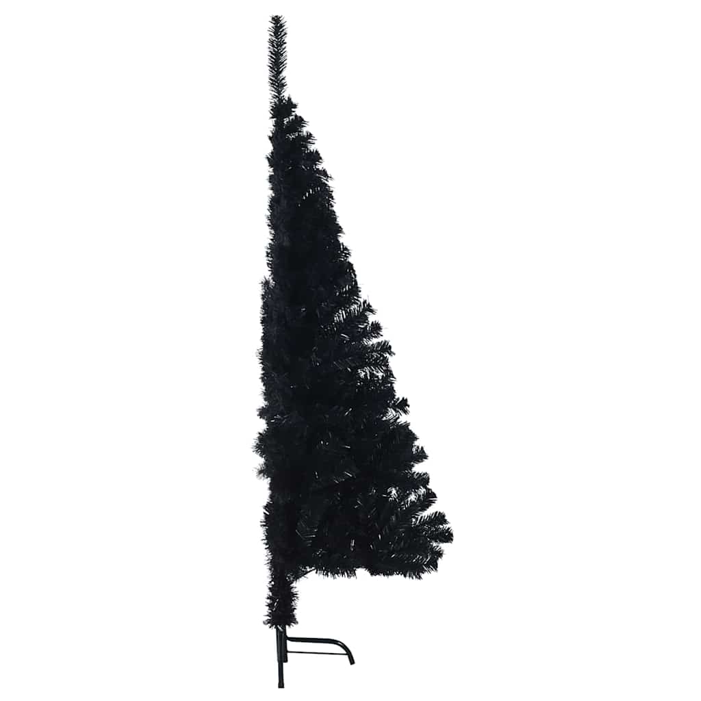 vidaXL Künstlicher vorbeleuchteter Weihnachtsbaum Schwarz 150 cm PVC